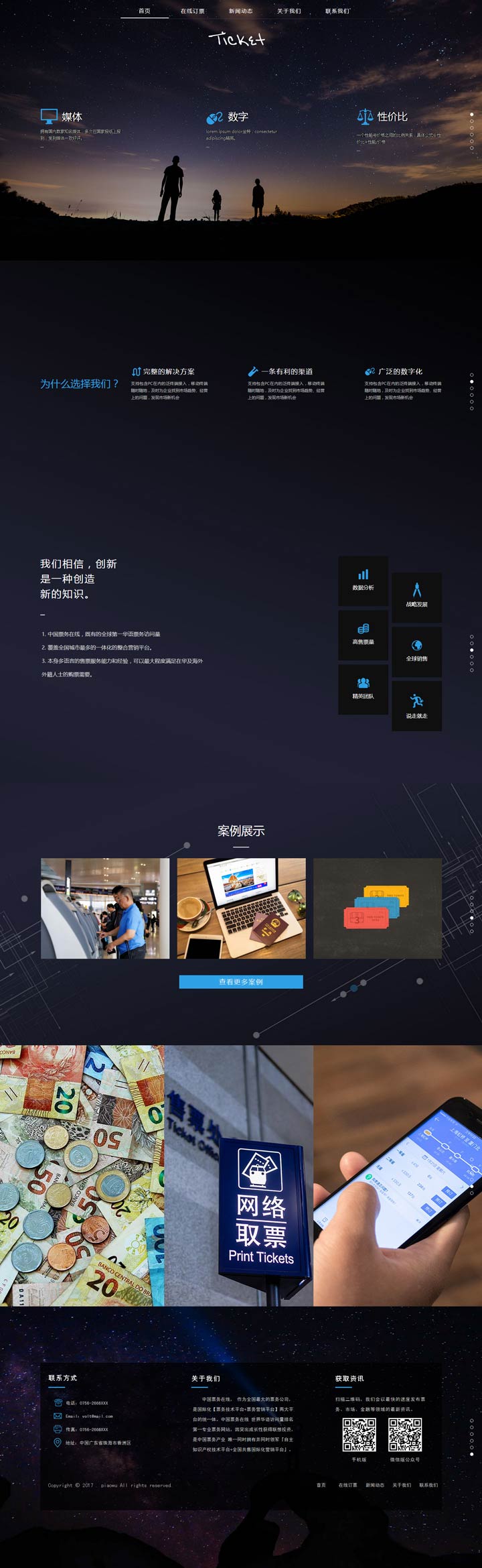 Ticket票务全屏展示模板